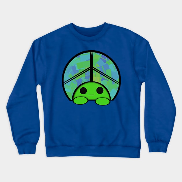 Turtle World Peace Sign Crewneck Sweatshirt by FlippinTurtles